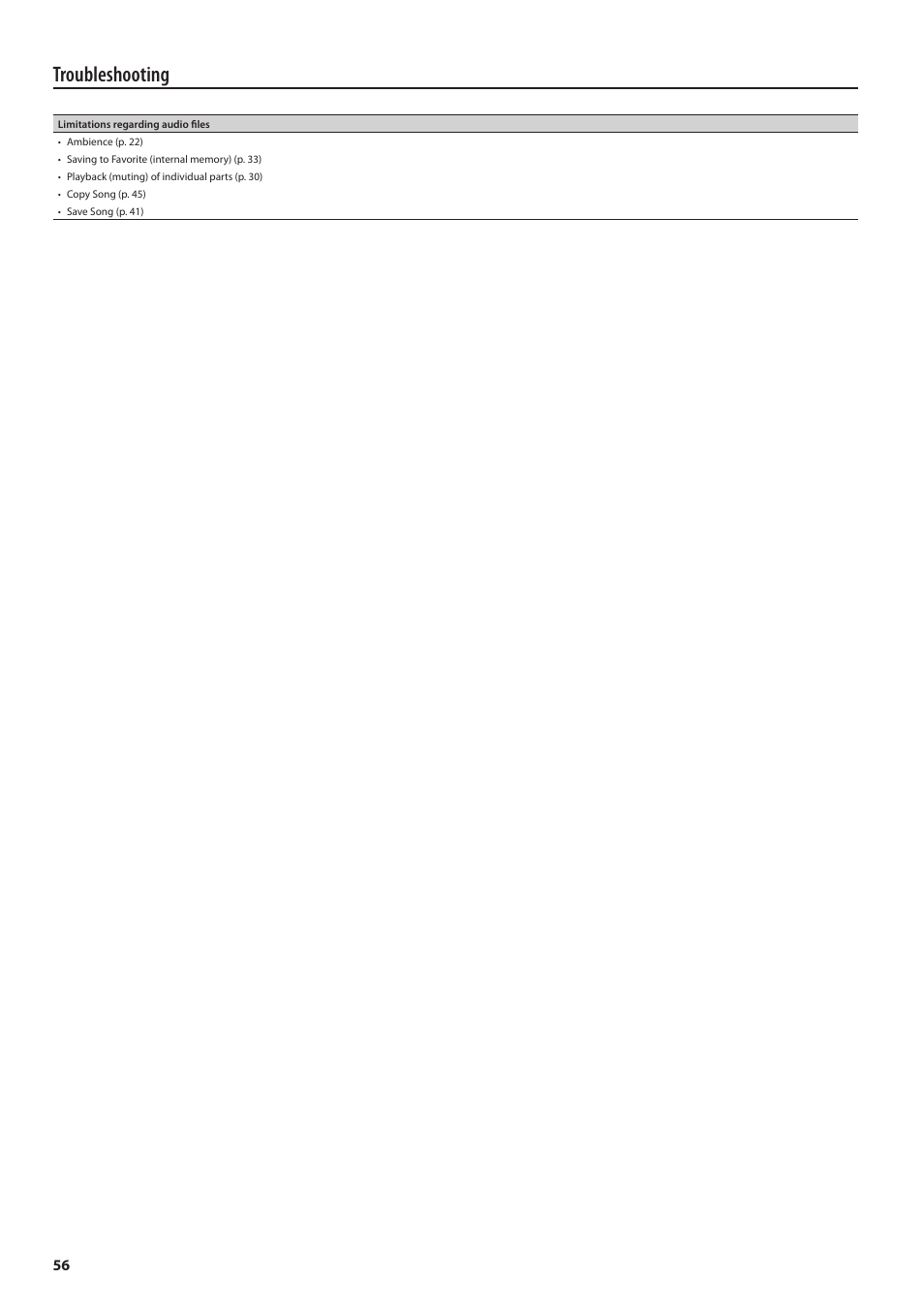 Troubleshooting | Roland Digital Piano HP507 User Manual | Page 56 / 68
