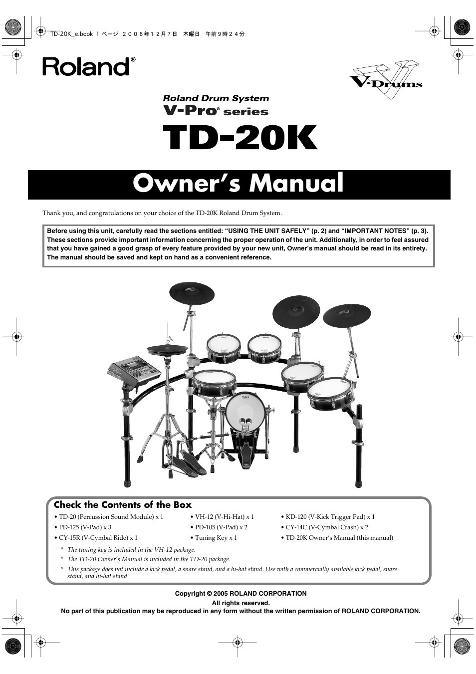 Roland TD-20K User Manual | 20 pages