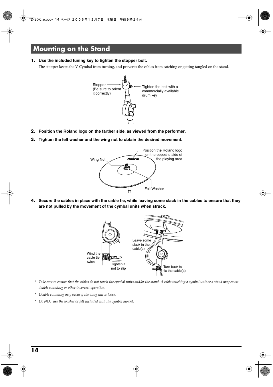 Mounting on the stand | Roland TD-20K User Manual | Page 14 / 20