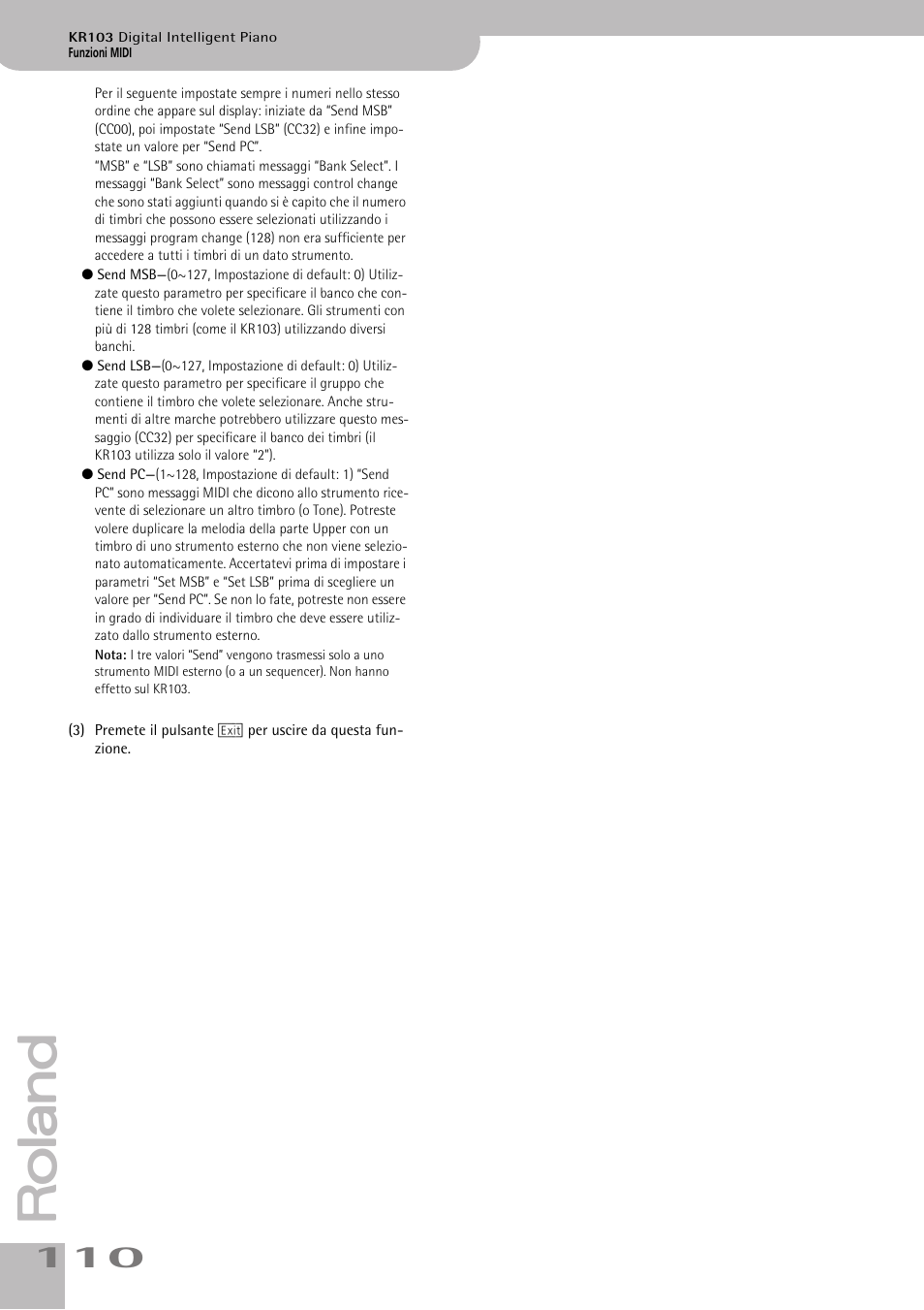Roland KR103 User Manual | Page 112 / 186