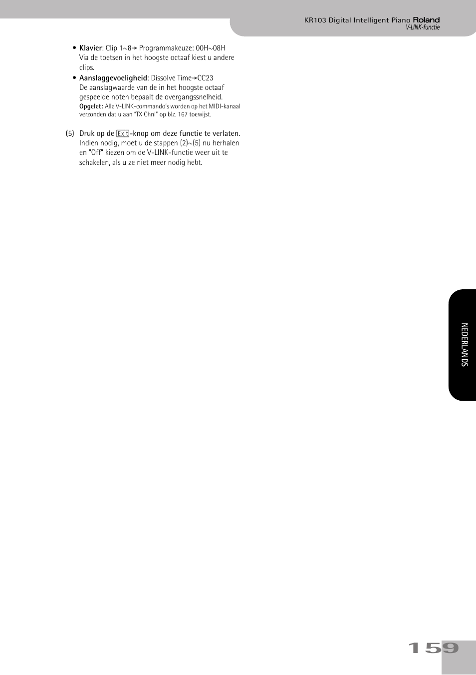 Roland KR103 User Manual | Page 161 / 186