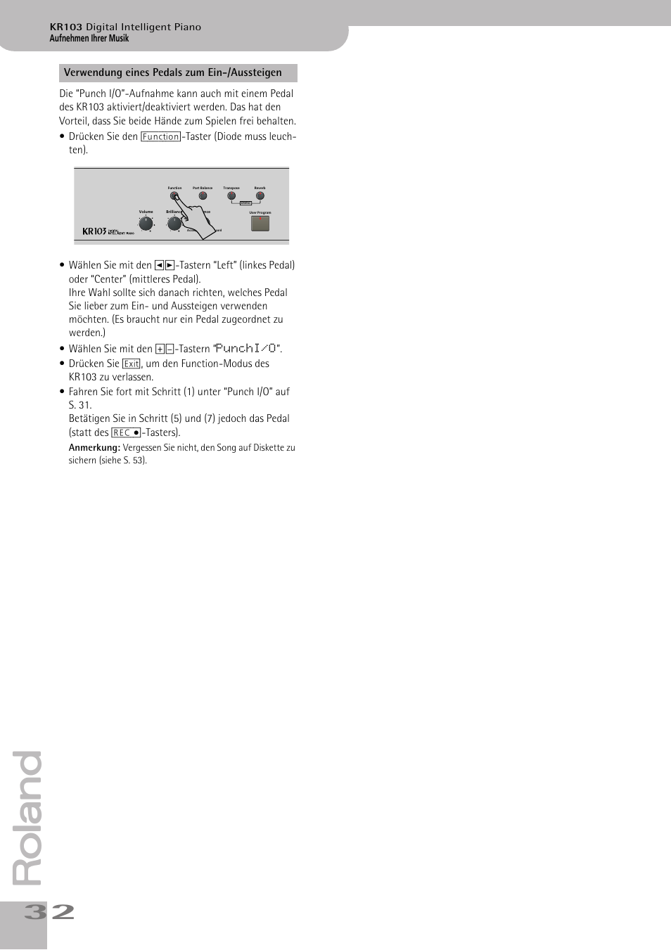 Roland KR103 User Manual | Page 34 / 186