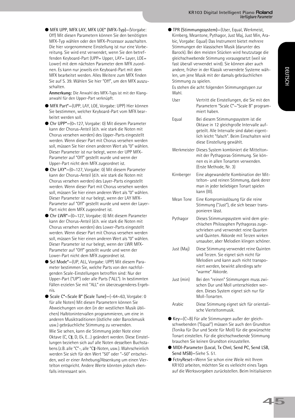Roland KR103 User Manual | Page 47 / 186