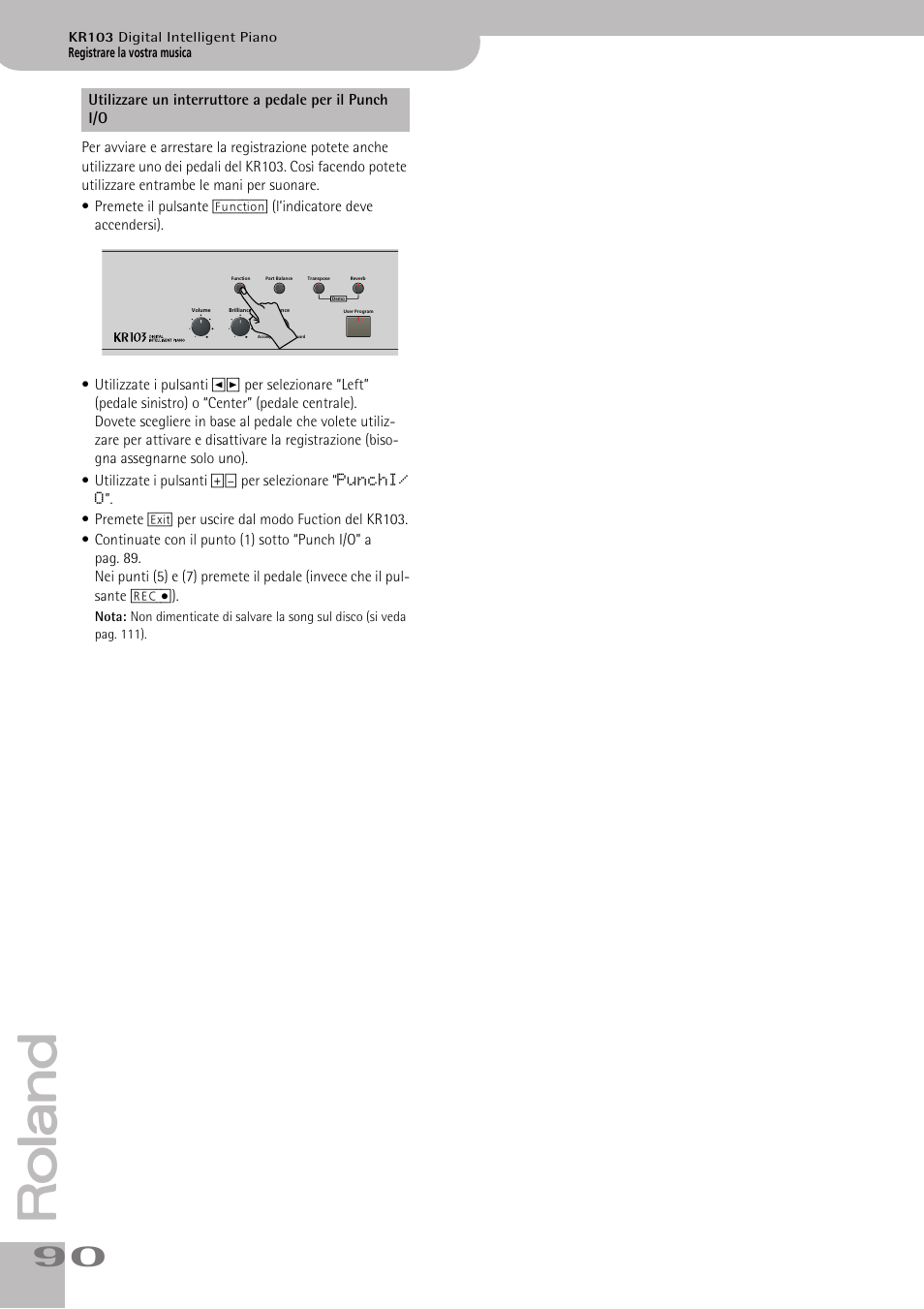 Roland KR103 User Manual | Page 92 / 186