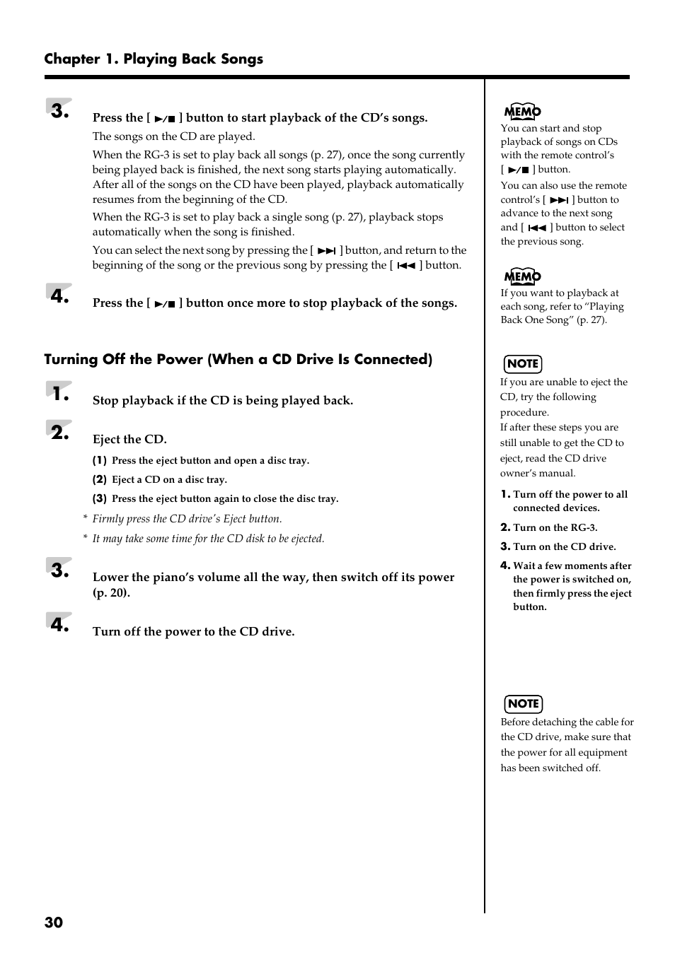 P. 30, p. 31) | Roland RG-3 User Manual | Page 32 / 124