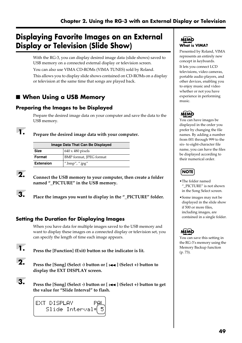 When using a usb memory | Roland RG-3 User Manual | Page 51 / 124