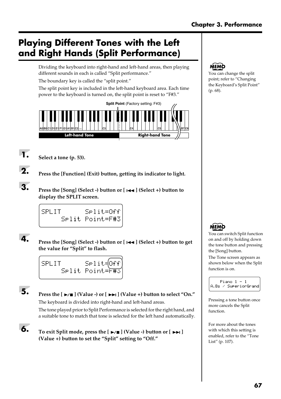 67 chapter 3. performance | Roland RG-3 User Manual | Page 69 / 124