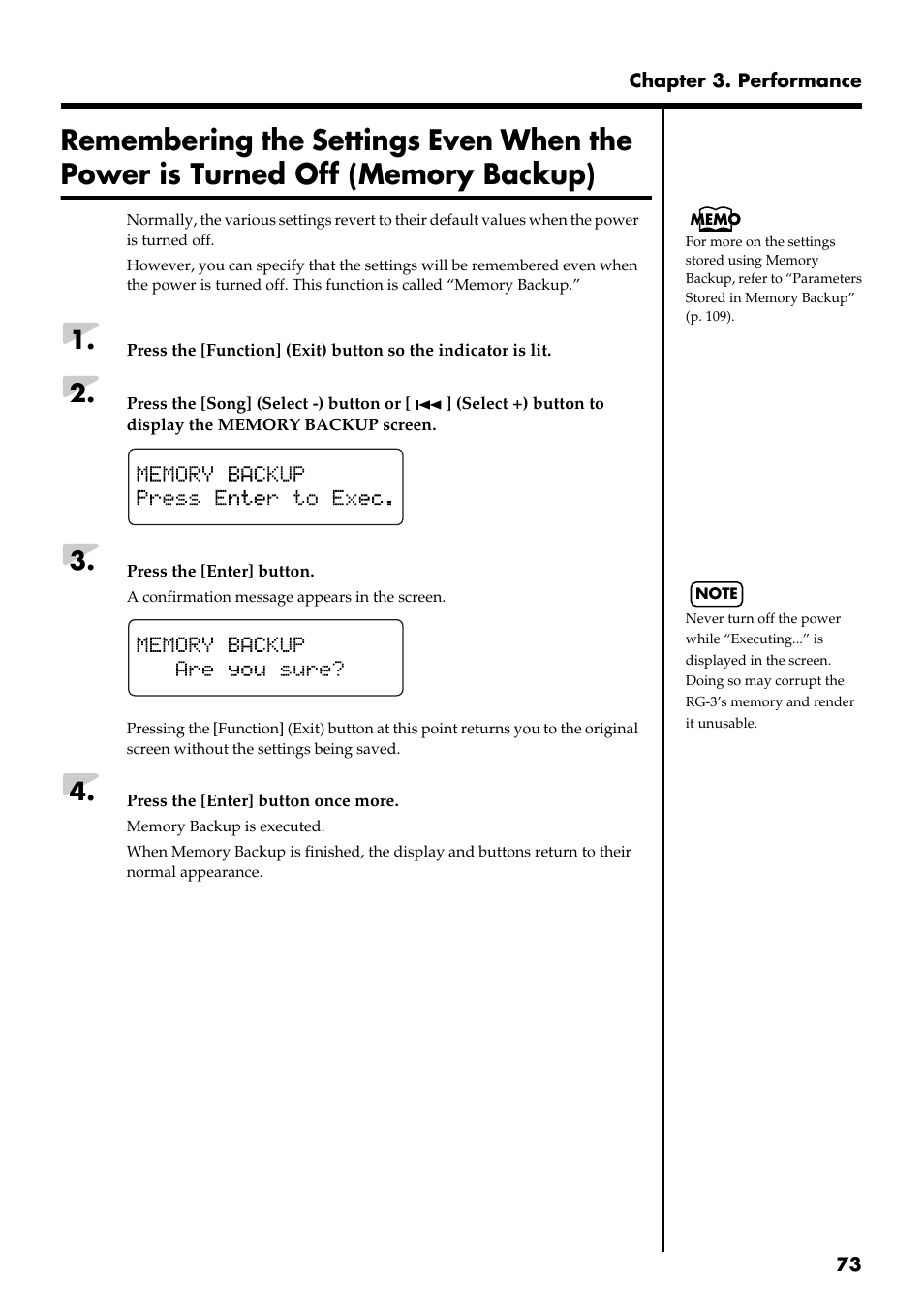 P. 73) | Roland RG-3 User Manual | Page 75 / 124