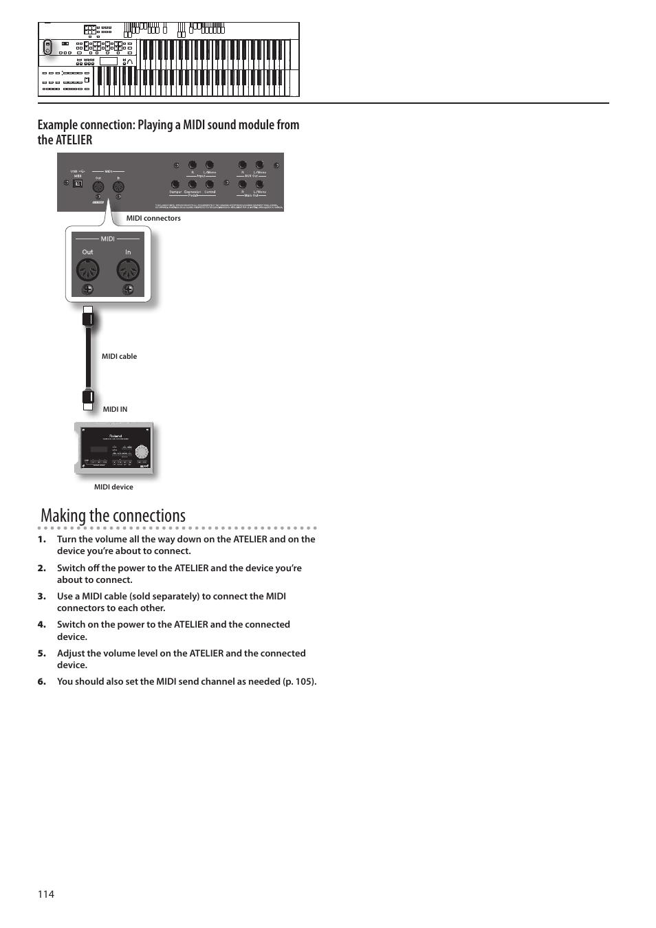 Making the connections | Roland ATELIER Combo AT-350C User Manual | Page 114 / 132