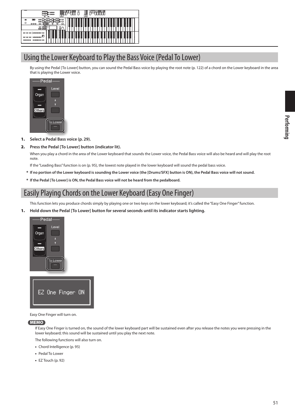 Ons (p. 51), On (p. 51) so its indica, Per forming | Roland ATELIER Combo AT-350C User Manual | Page 51 / 132