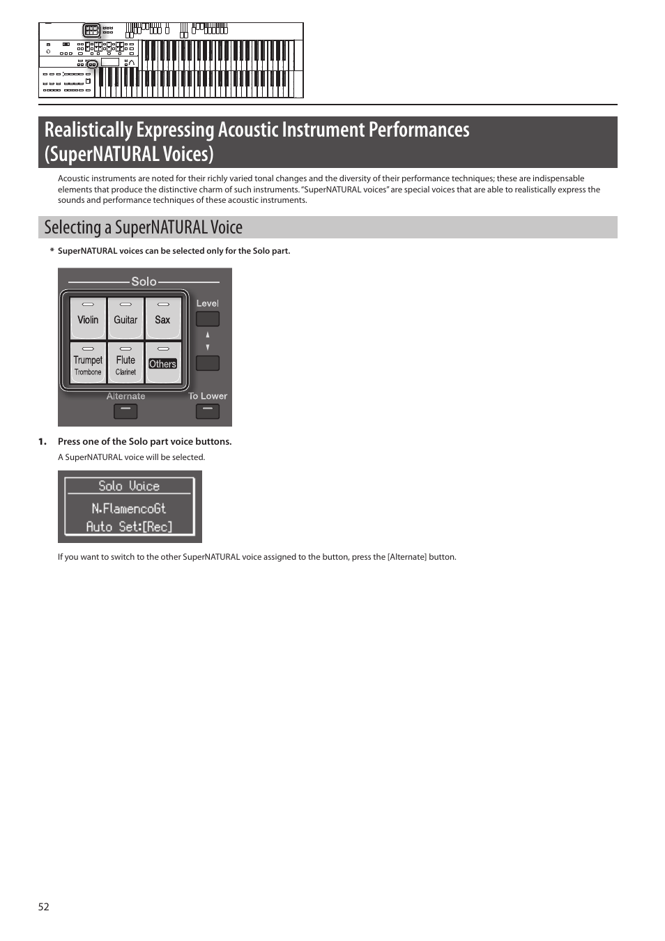 Er (p. 52), Selecting a supernatural voice | Roland ATELIER Combo AT-350C User Manual | Page 52 / 132