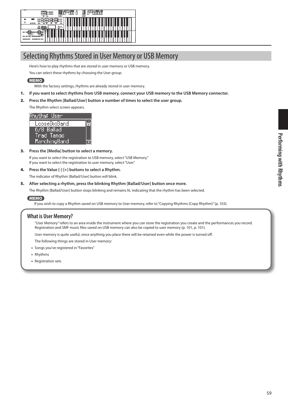 Per forming with r hythms | Roland ATELIER Combo AT-350C User Manual | Page 59 / 132