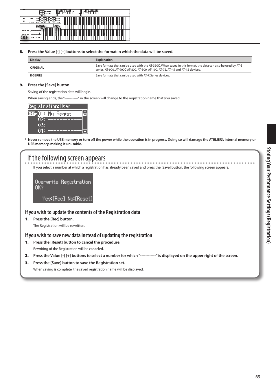 If the following screen appears | Roland ATELIER Combo AT-350C User Manual | Page 69 / 132