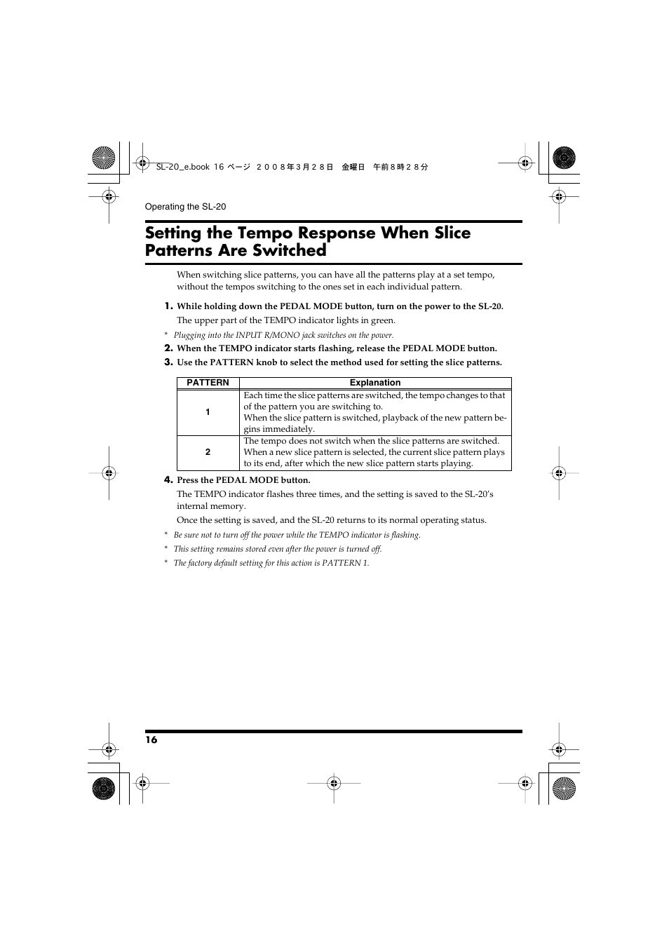 Roland Audio Processor SL-20 User Manual | Page 16 / 28