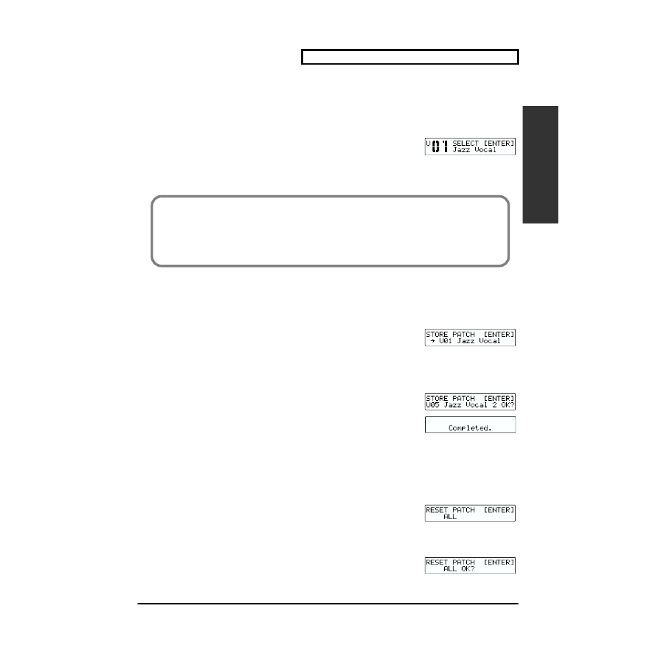 Saving a patch (store patch)” (p. 15)), Patch selection (select), Saving a patch (store patch) | Resetting effect parameters (reset) | Roland MMP-2 User Manual | Page 15 / 61
