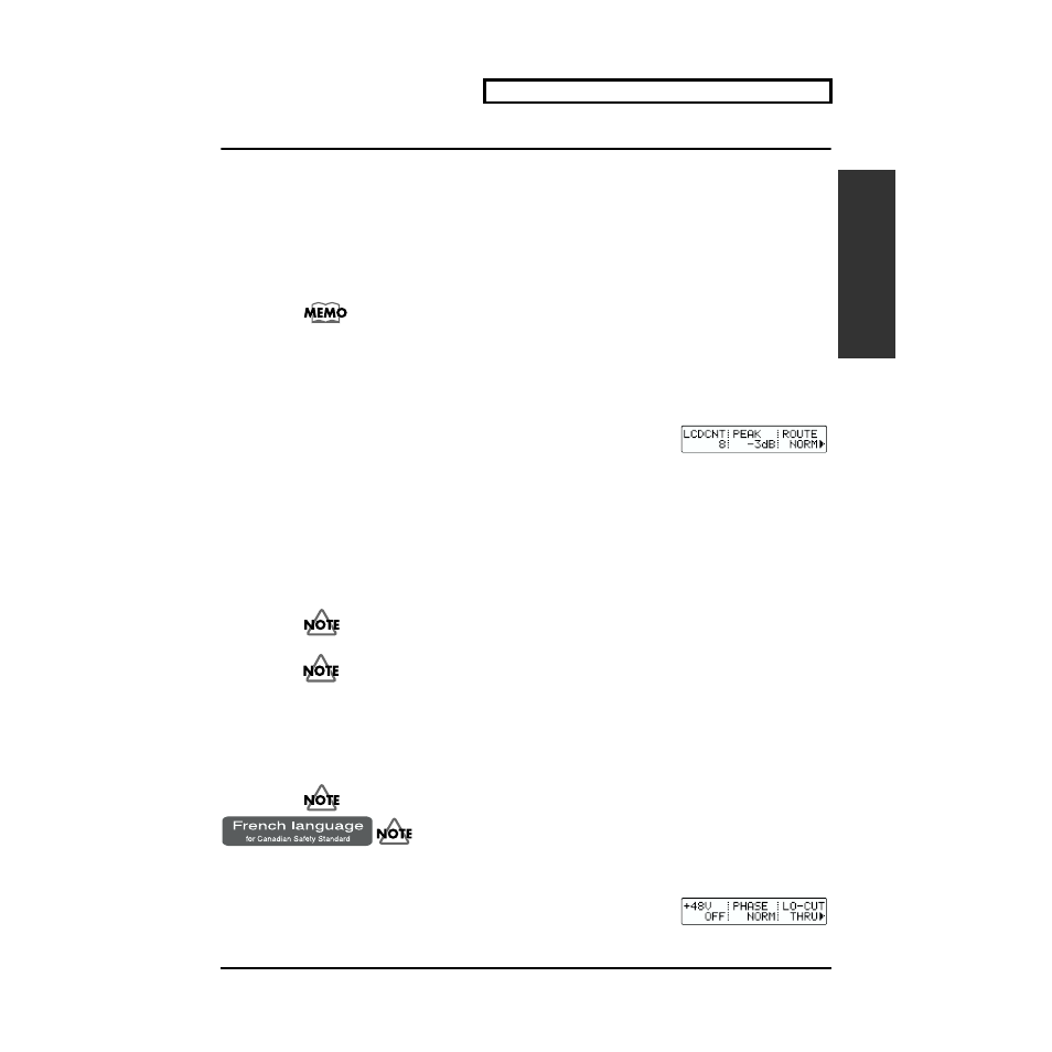 Settings for the analog inputs, Sensitivity (sens), Peak indicator | Phantom power (+48v), These adjust the [mic in] sensitivity. (p. 17) | Roland MMP-2 User Manual | Page 17 / 61