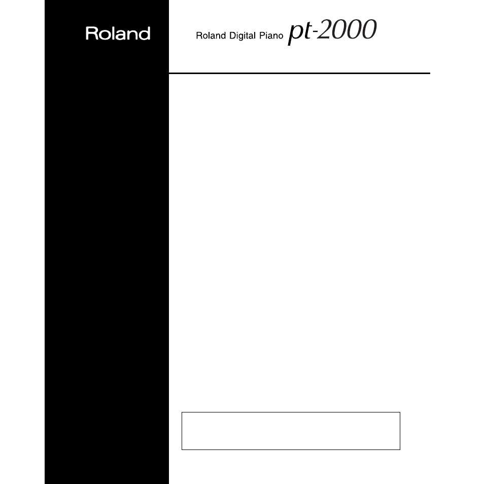 Roland pt-2000 User Manual | 28 pages