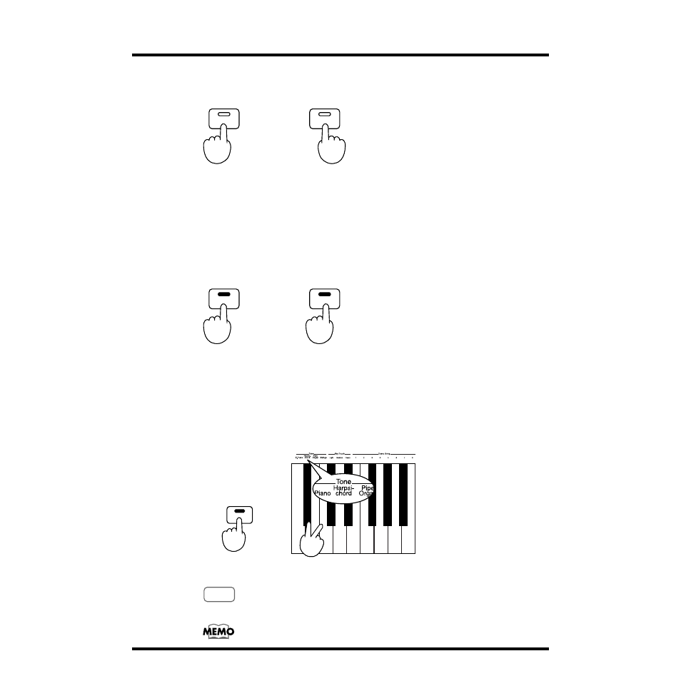 Reverting to a single instrument tone, Layering the harpsichord and strings tones | Roland pt-2000 User Manual | Page 13 / 28