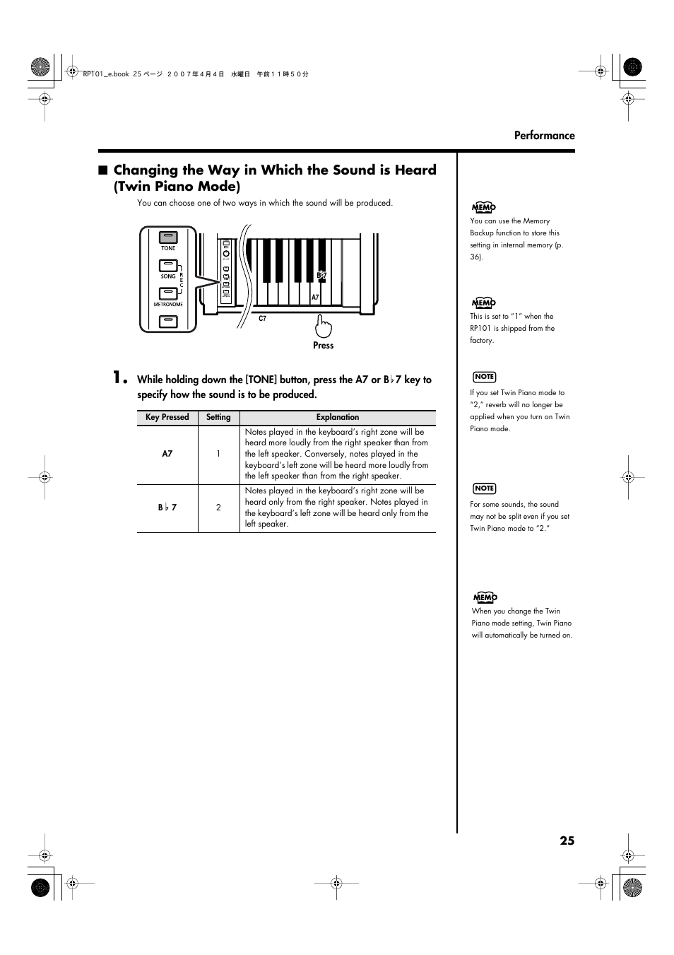 Roland RP101 User Manual | Page 25 / 52