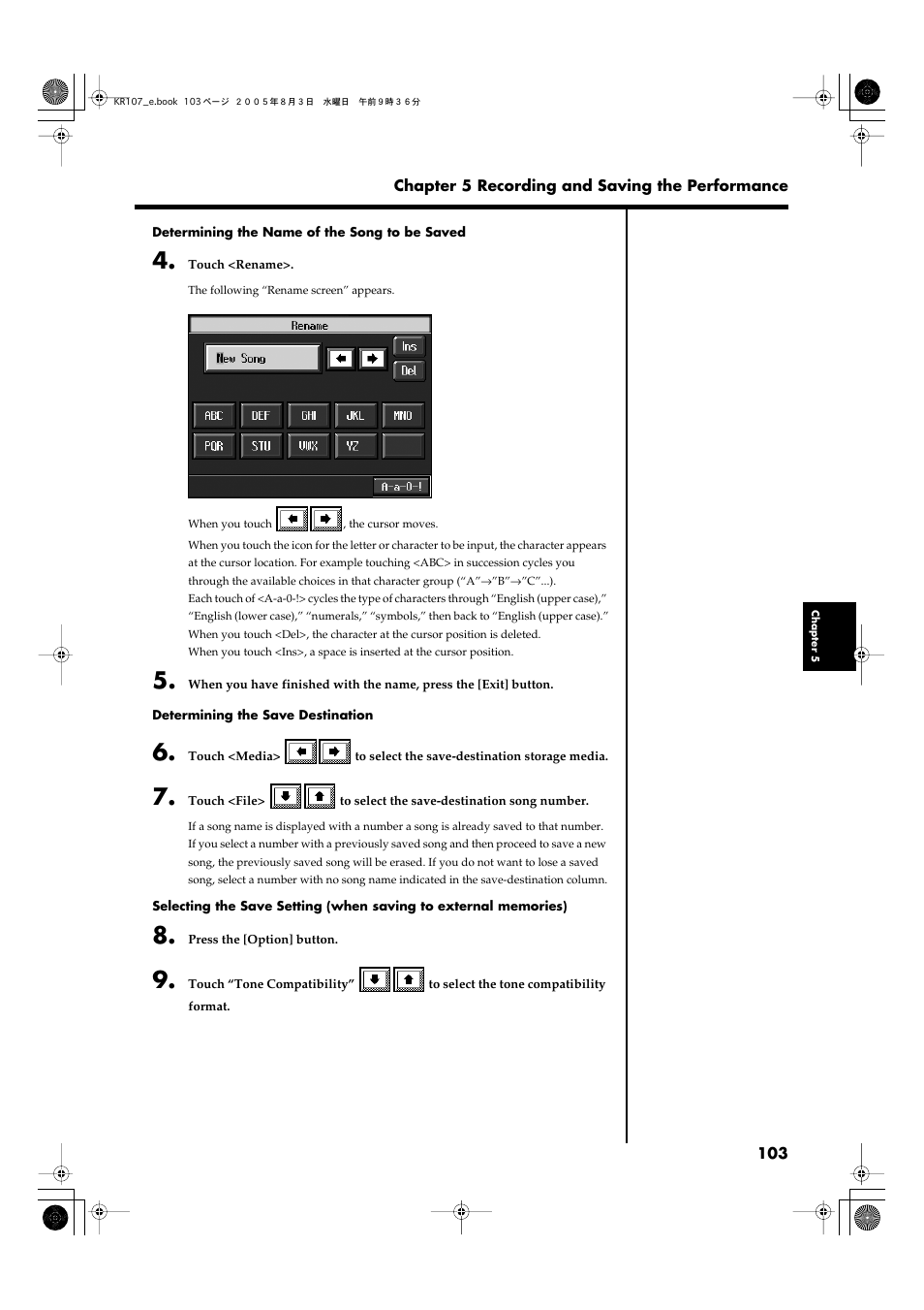 Roland KR107 User Manual | Page 103 / 196