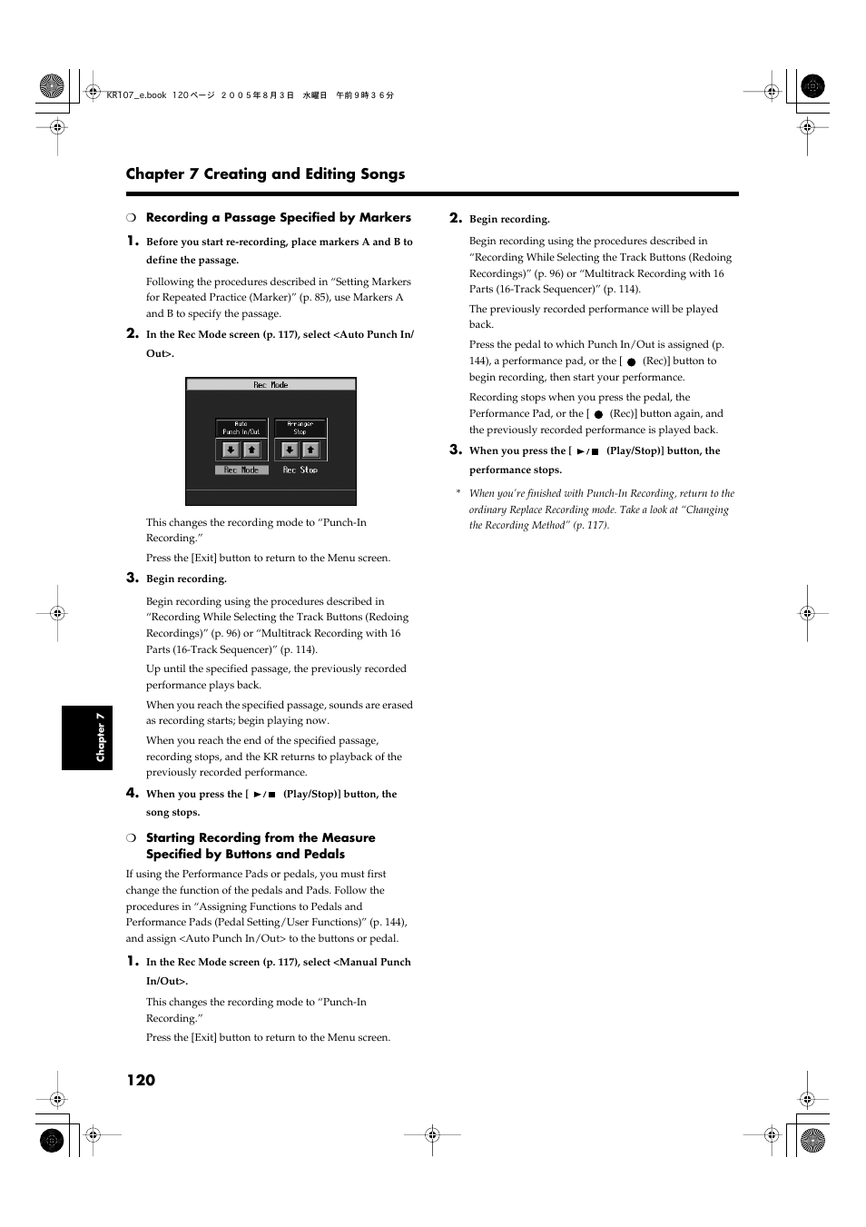 Roland KR107 User Manual | Page 120 / 196