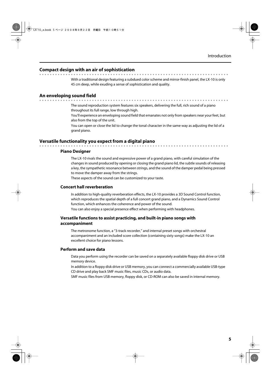 Roland LX-10 User Manual | Page 5 / 120