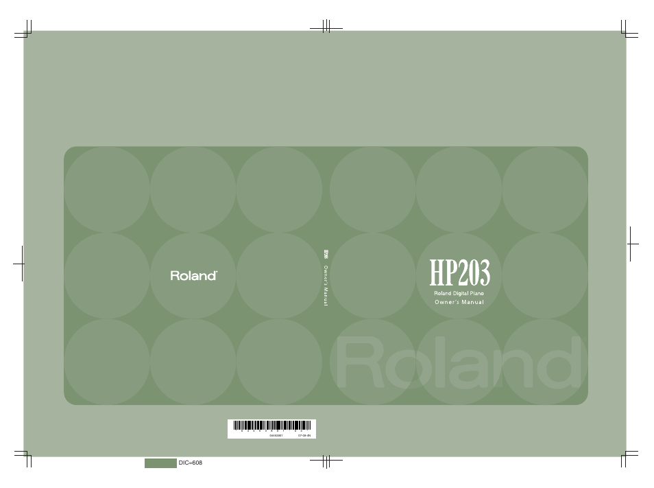 Dic=608 | Roland HP203 User Manual | Page 108 / 108