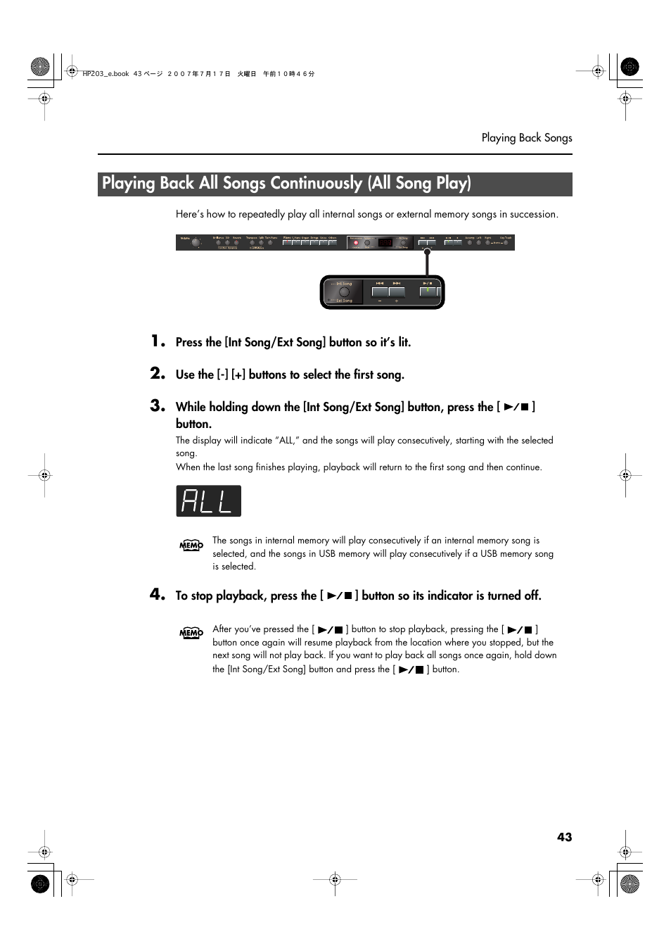 Roland HP203 User Manual | Page 45 / 108