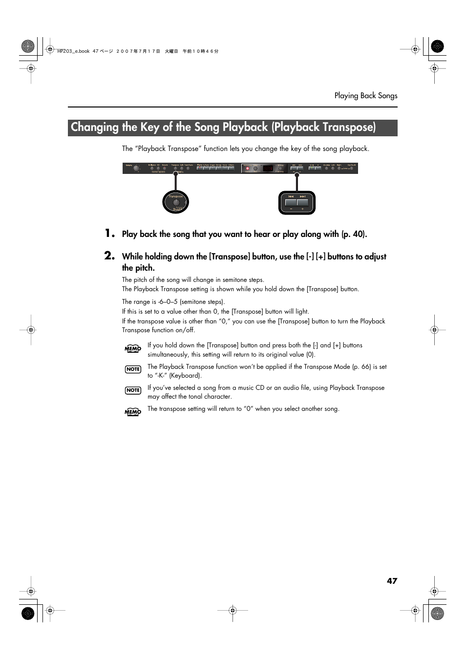 Roland HP203 User Manual | Page 49 / 108