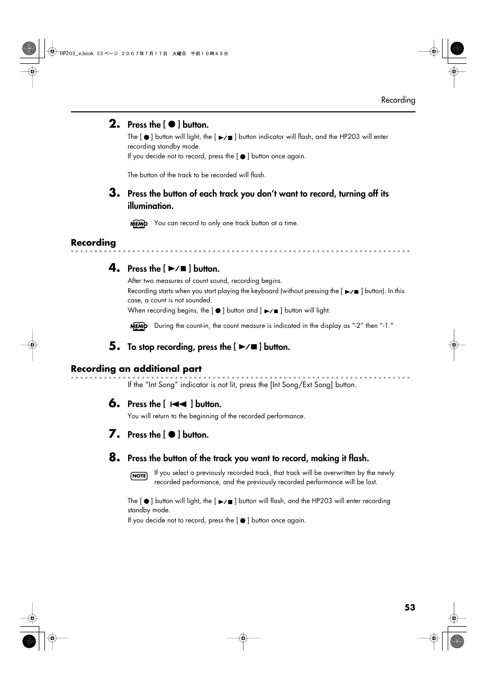 Roland HP203 User Manual | Page 55 / 108