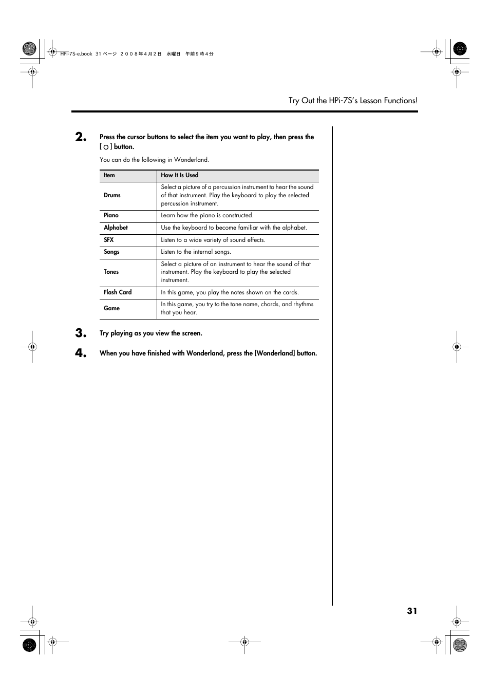 Roland HPi-7S User Manual | Page 31 / 136