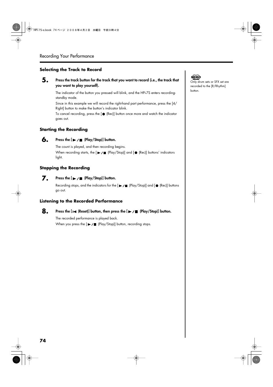 Roland HPi-7S User Manual | Page 74 / 136