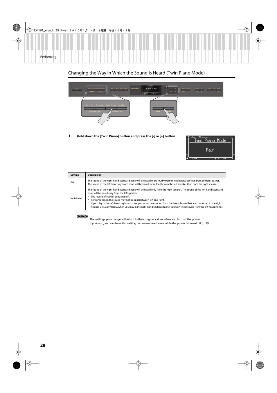 Roland Digital Piano LX-10F User Manual | Page 28 / 88