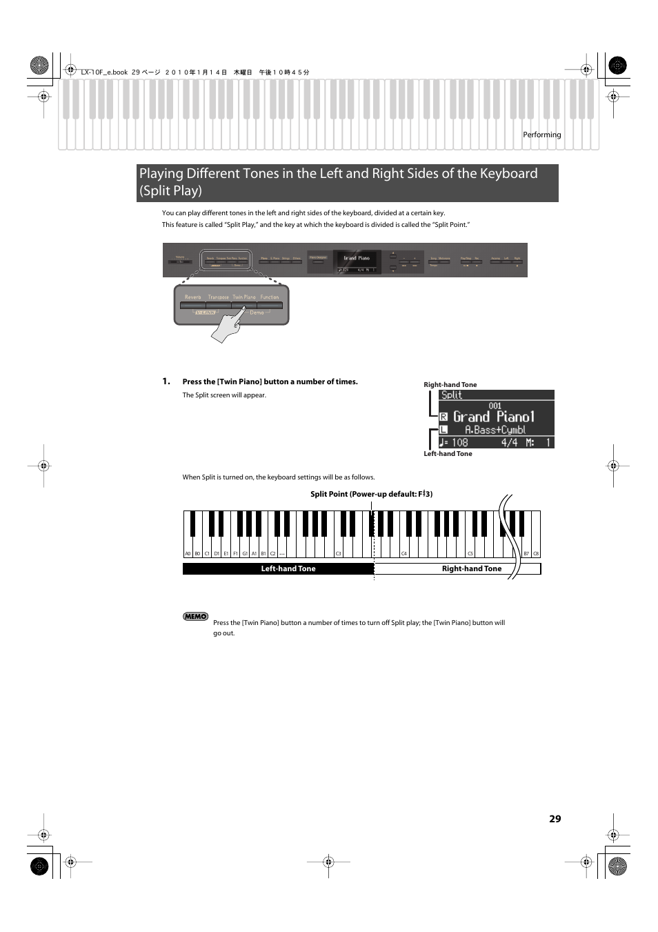 P. 29) | Roland Digital Piano LX-10F User Manual | Page 29 / 88