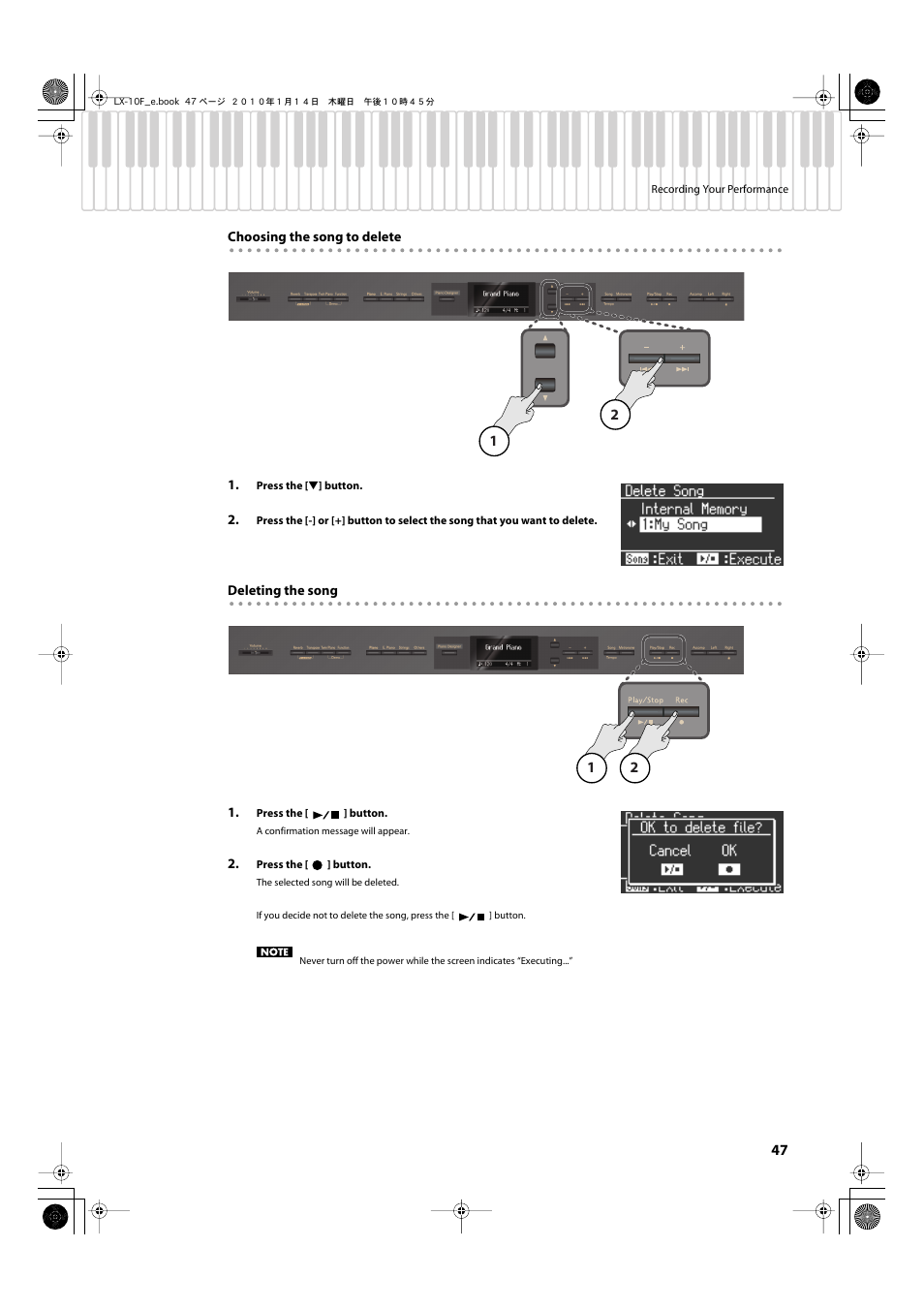 Roland Digital Piano LX-10F User Manual | Page 47 / 88