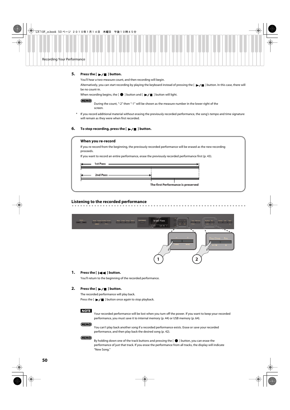 Roland Digital Piano LX-10F User Manual | Page 50 / 88