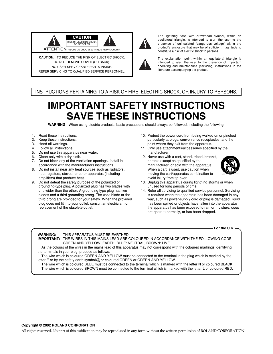 Roland VGA-3 User Manual | Page 2 / 36