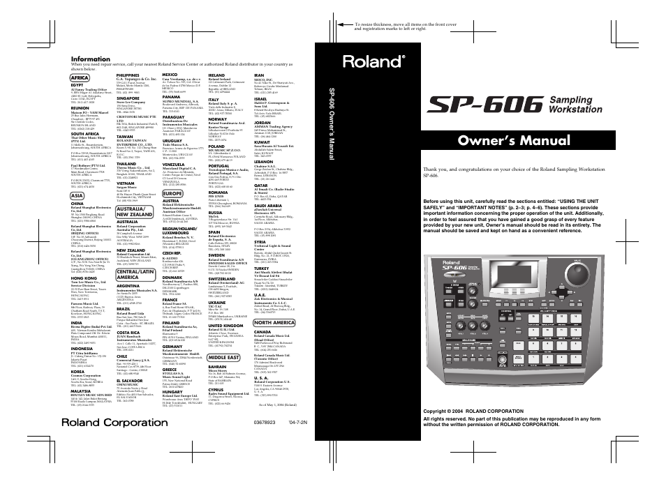 Roland SP-606 User Manual | 104 pages