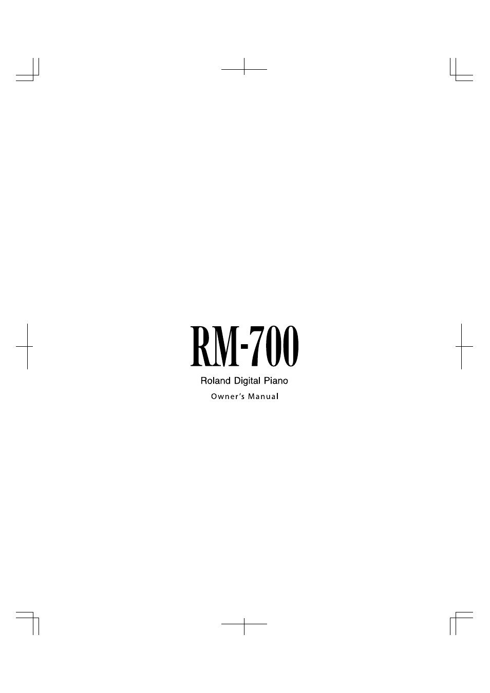 Roland RM-700 User Manual | 238 pages