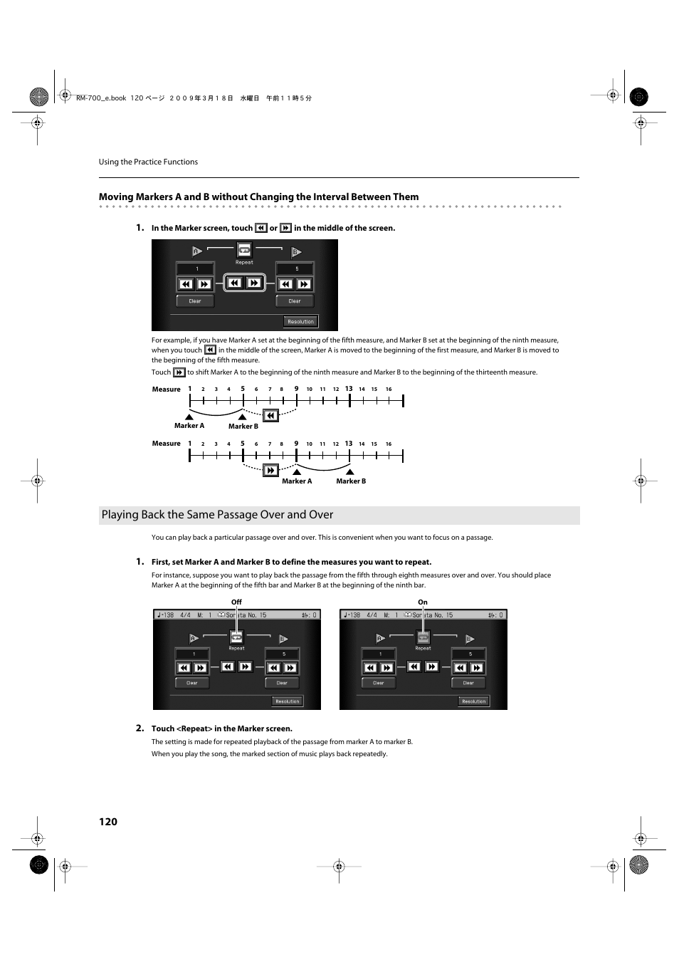 Playing back the same passage over and over | Roland RM-700 User Manual | Page 119 / 238