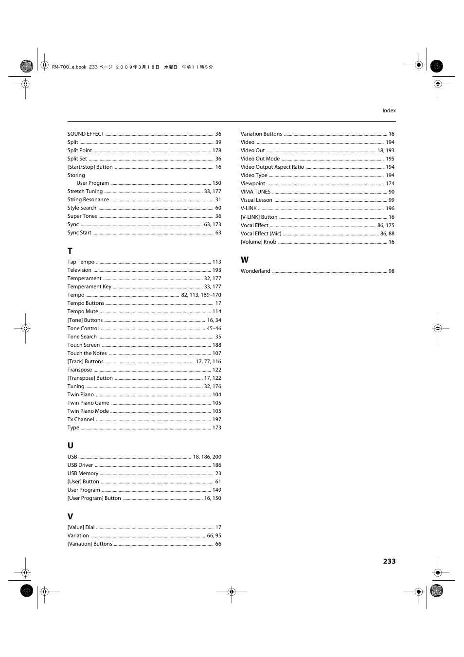 Roland RM-700 User Manual | Page 232 / 238