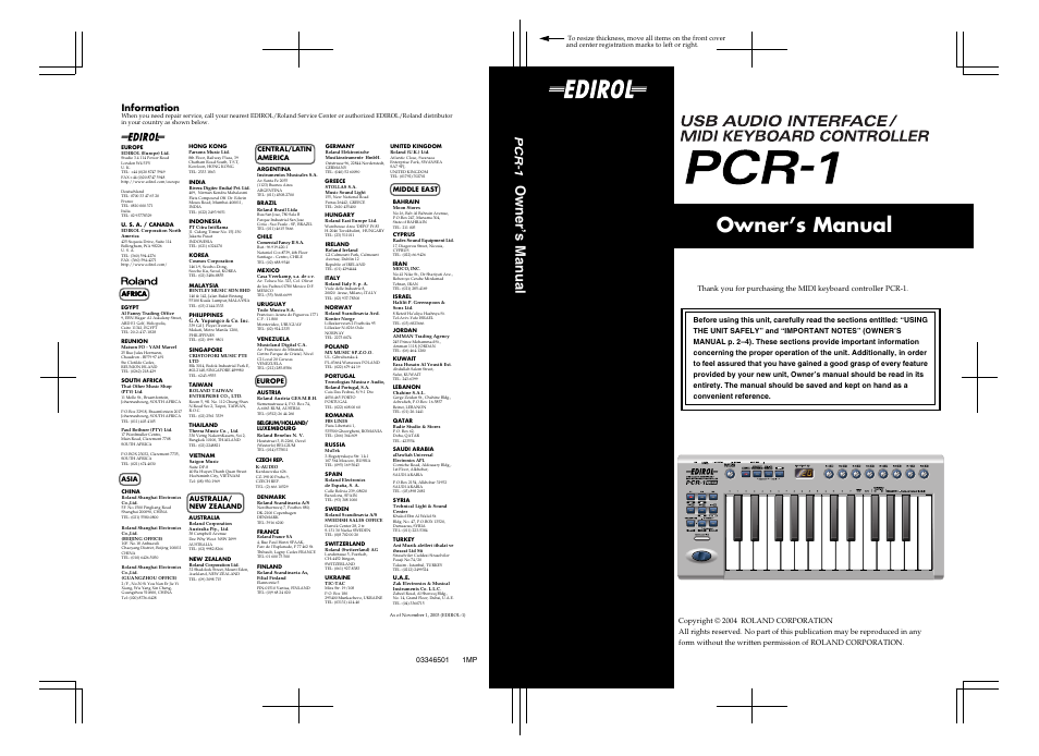 Roland PCR-1 User Manual | 128 pages