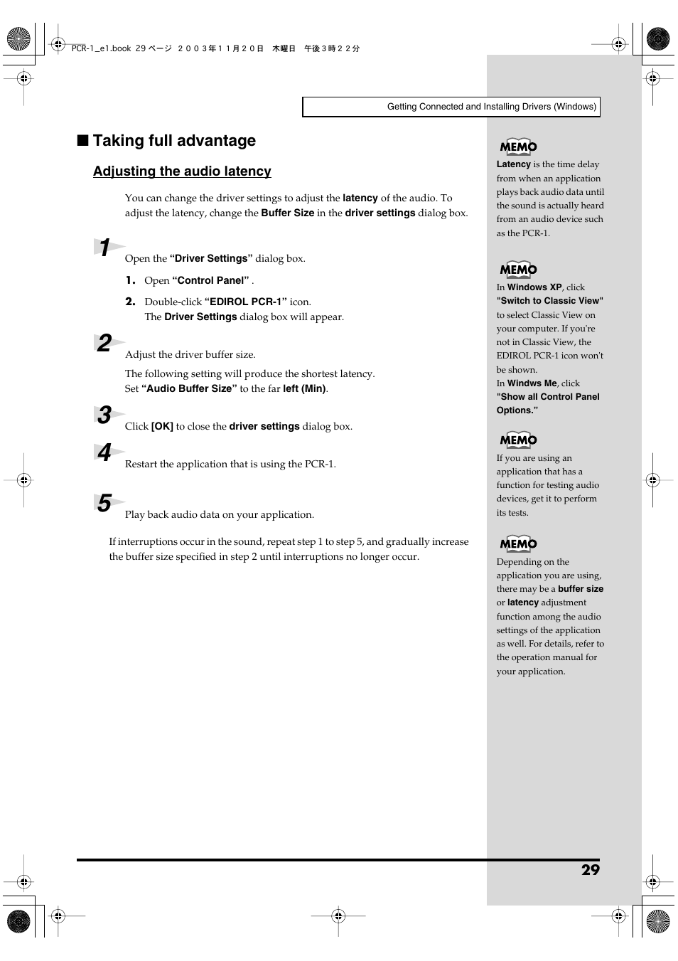 Taking full advantage (p. 29), Taking full advantage | Roland PCR-1 User Manual | Page 29 / 128