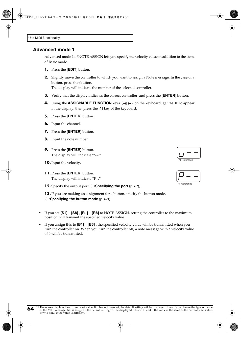 Advanced mode 1 | Roland PCR-1 User Manual | Page 64 / 128
