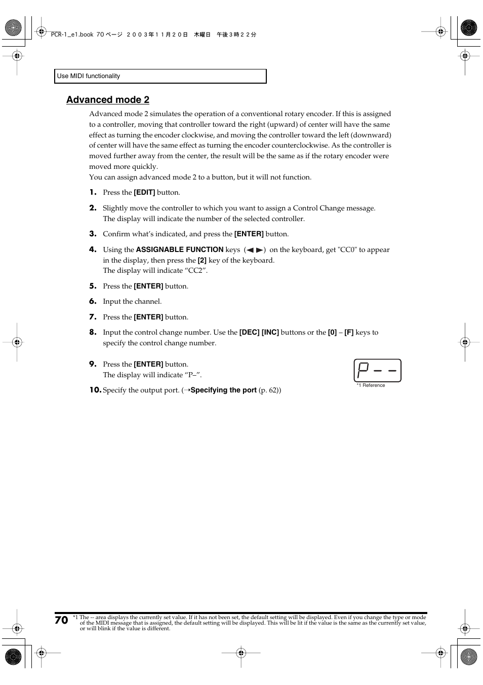 Advanced mode 2 | Roland PCR-1 User Manual | Page 70 / 128