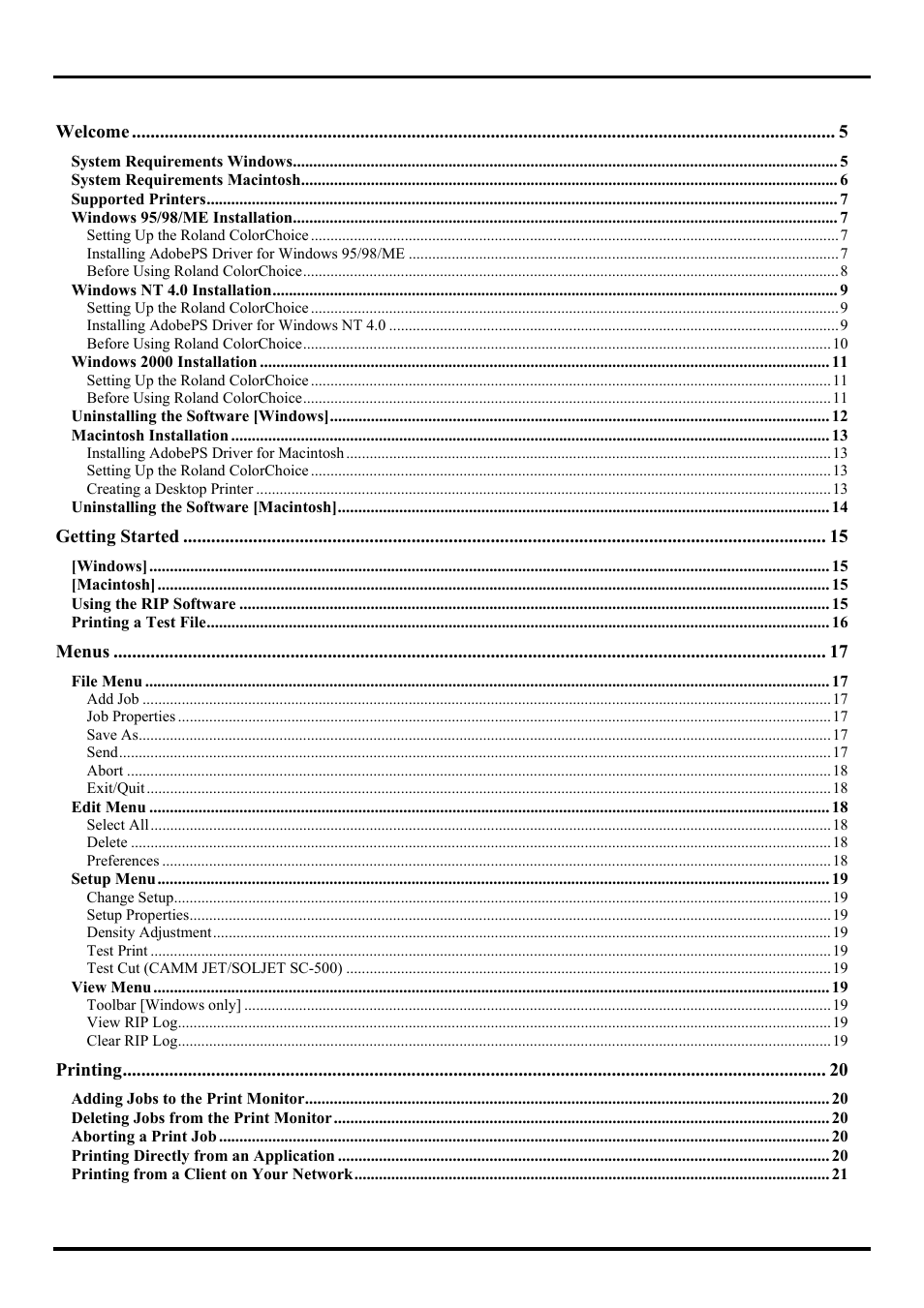 Roland ColorChoice  Ver. 4.5 User Manual | Page 2 / 52