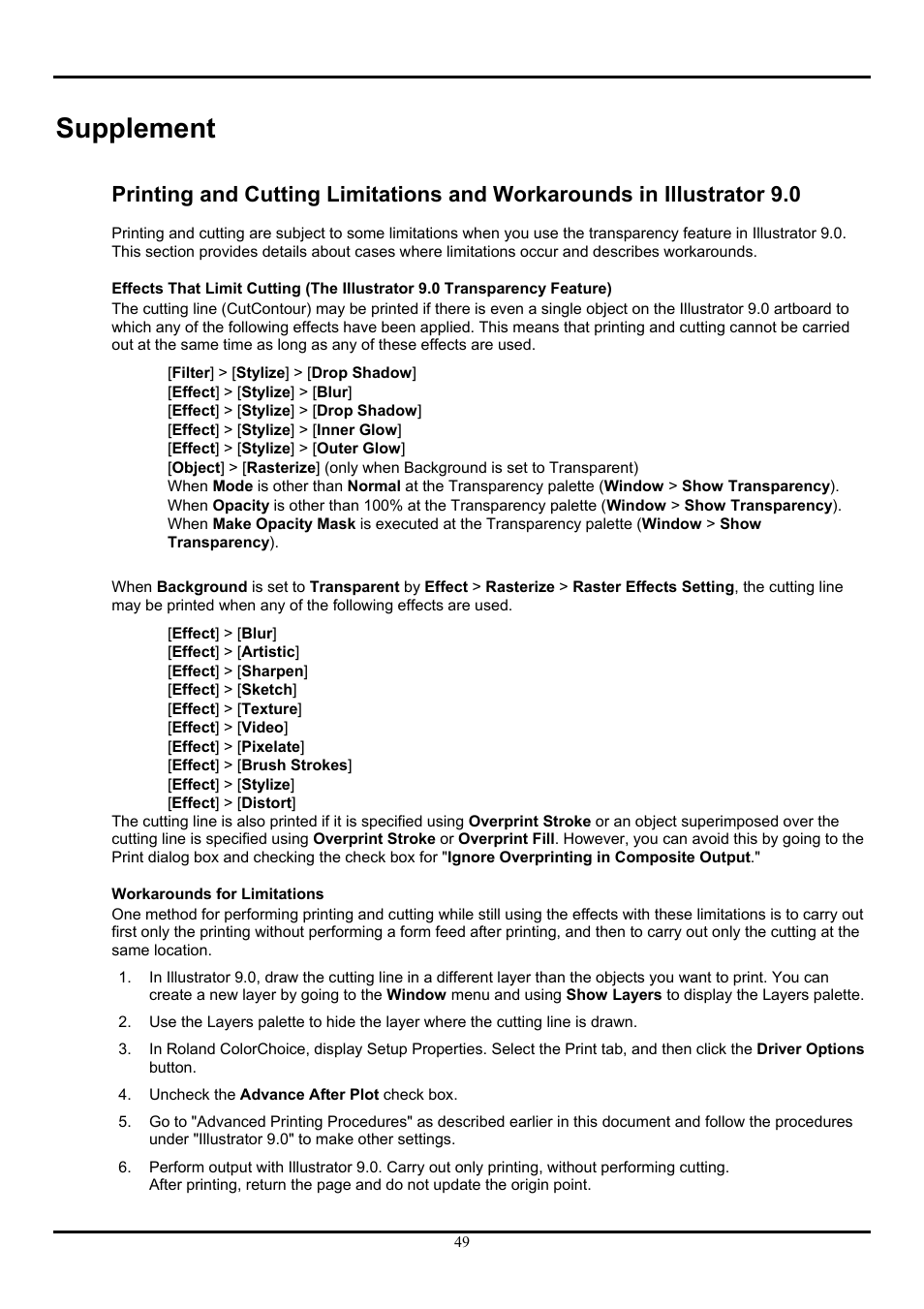 Supplement | Roland ColorChoice  Ver. 4.5 User Manual | Page 49 / 52