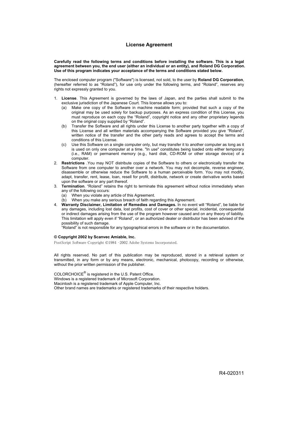 Roland ColorChoice  Ver. 4.5 User Manual | Page 52 / 52