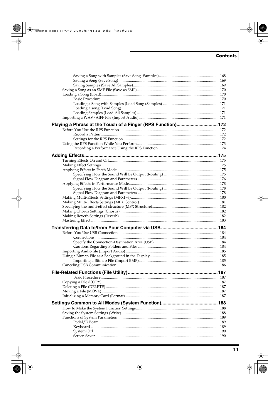 Roland Fantom-S User Manual | Page 11 / 228