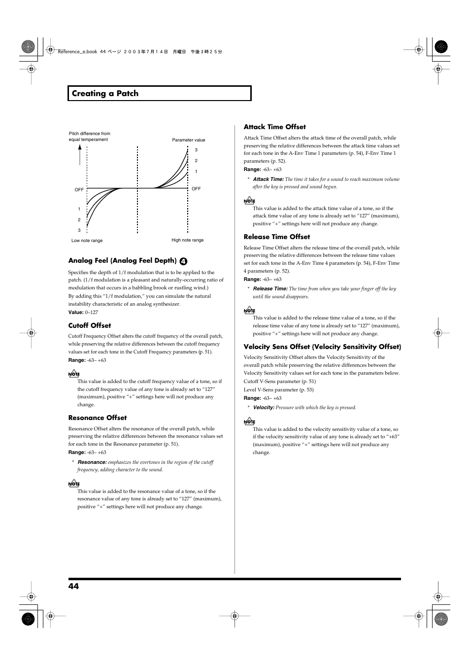 44 creating a patch | Roland Fantom-S User Manual | Page 44 / 228